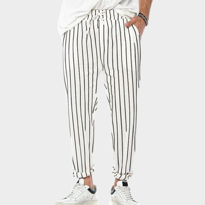Inetum | Pantalons décontractés rayés pour hommes avec cordon de serrage