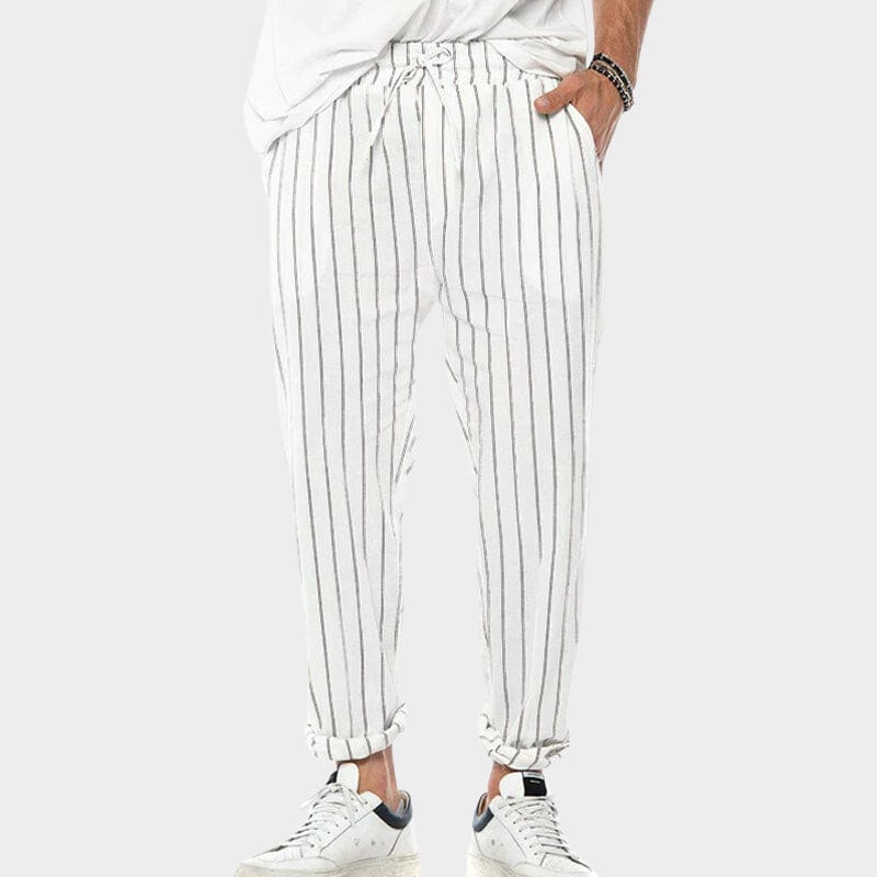 Inetum | Pantalons décontractés rayés pour hommes avec cordon de serrage